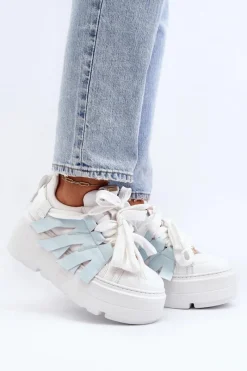 Sneakersy Damskie></noscript>Zazoo 2F-7033 Sneakersy Na Masywnej Platformie e Niebieski