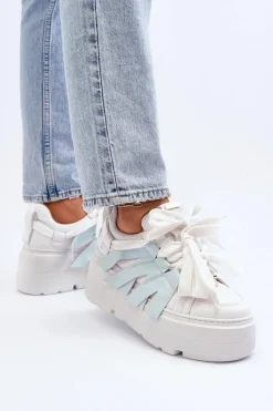 Sneakersy Damskie></noscript>Zazoo 2F-7033 Sneakersy Na Masywnej Platformie e Niebieski