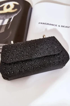 Torebki Kuferki|Kopertówki>Boto Zdobiona Torebka Wizytowa Czarna Kariti Czarny