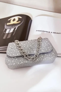 Sale Zdobiona Torebka Wizytowa Srebrna Kariti Torebki Kuferki|Kopertówki