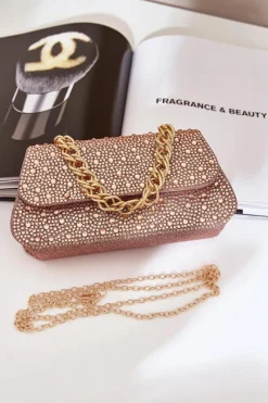 Torebki Kuferki|Kopertówki>Boto Zdobiona Torebka Wizytowa Różowe Złoto Kariti