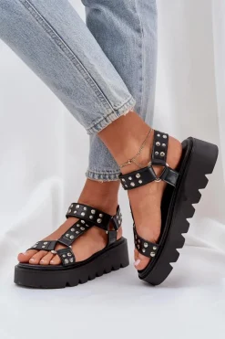 Sandały Płaskie><noscript><img width=