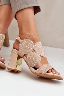 Sandały Na Słupku|Sandały Z Cholewką><noscript><img width=