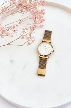 Zegarki>Boto Zegarek Analogowy Na Bransolecie Mesh Giorgio&Dario Złoto-Biały