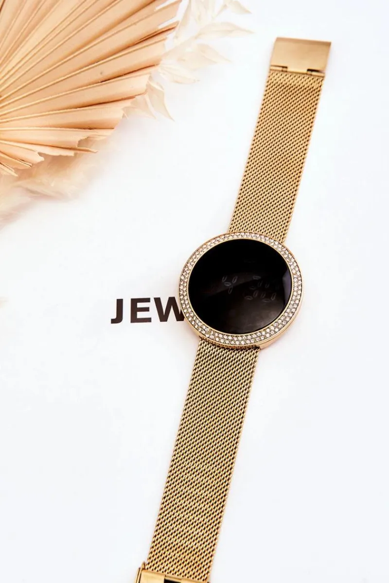 Zegarki>GG Luxe Zegarek Cyfrowy Na Bransolecie Mesh Złoty
