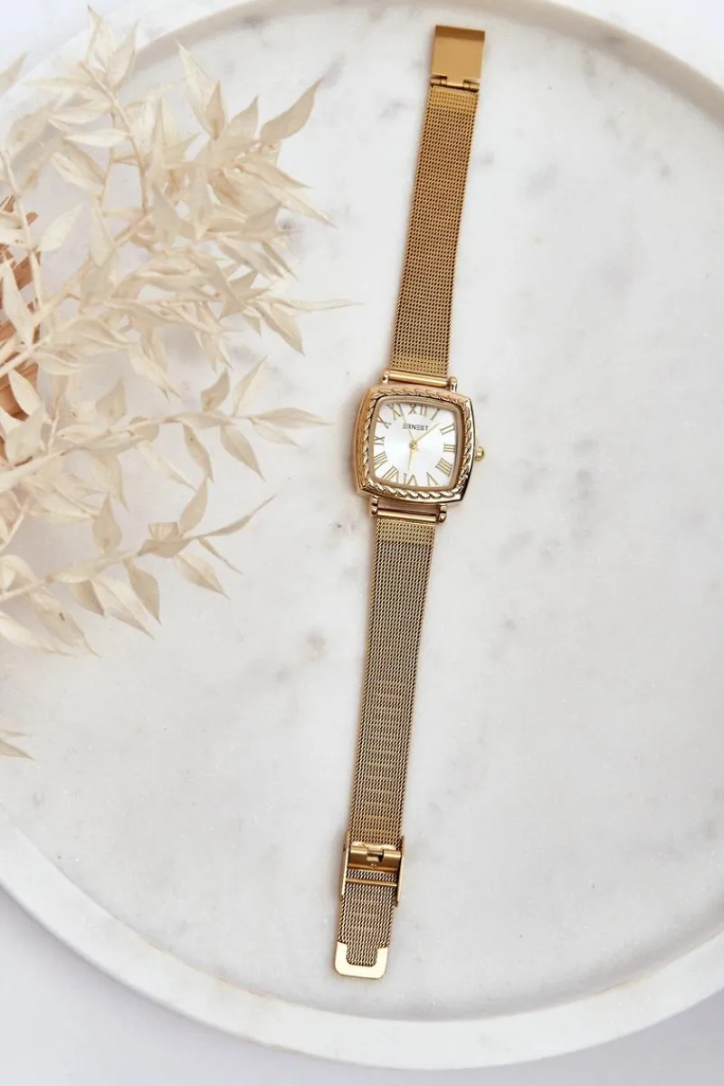 Online Zegarek Damski Na Bransolecie 97337 Złoty Zegarki