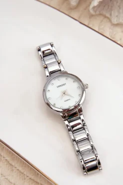 Online Zegarek Damski Na Bransolecie Z Cyrkoniami Srebrny E87006 Zegarki