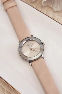 Zegarki></noscript>Ernest Zegarek Damski Z Beżowym Paskiem E62035L