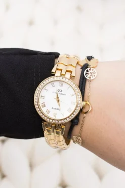 Zegarki>Giorgio&Dario Zegarek Damski Złoty z Bransoletą Kryształy