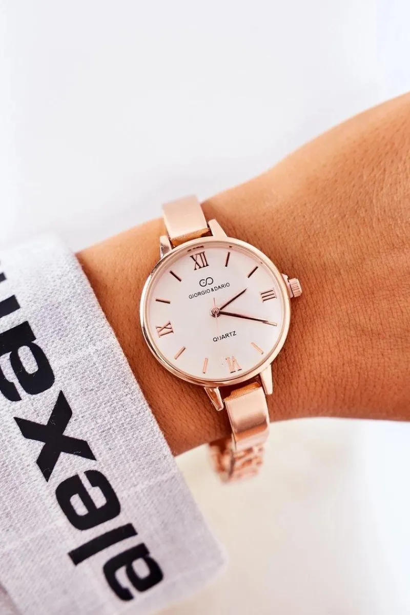 Best Zegarek Na Bransolecie Giorgio & Dario Różowe Złoto Zegarki