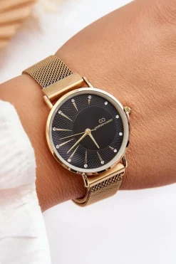 New Giorgio&Dario Zegarek Na Bransolecie Mesh Złoto-Czarny