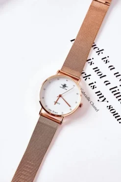 Zegarki></noscript>Michael John Zegarek Na Bransolecie Mesh Różowe Złoto