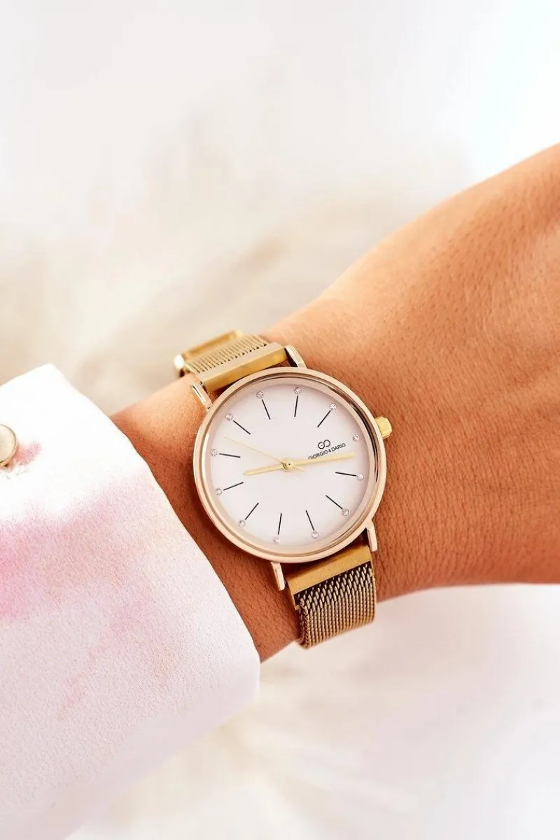 Hot Giorgio&Dario Zegarek Na Bransolecie Mesh Złoty