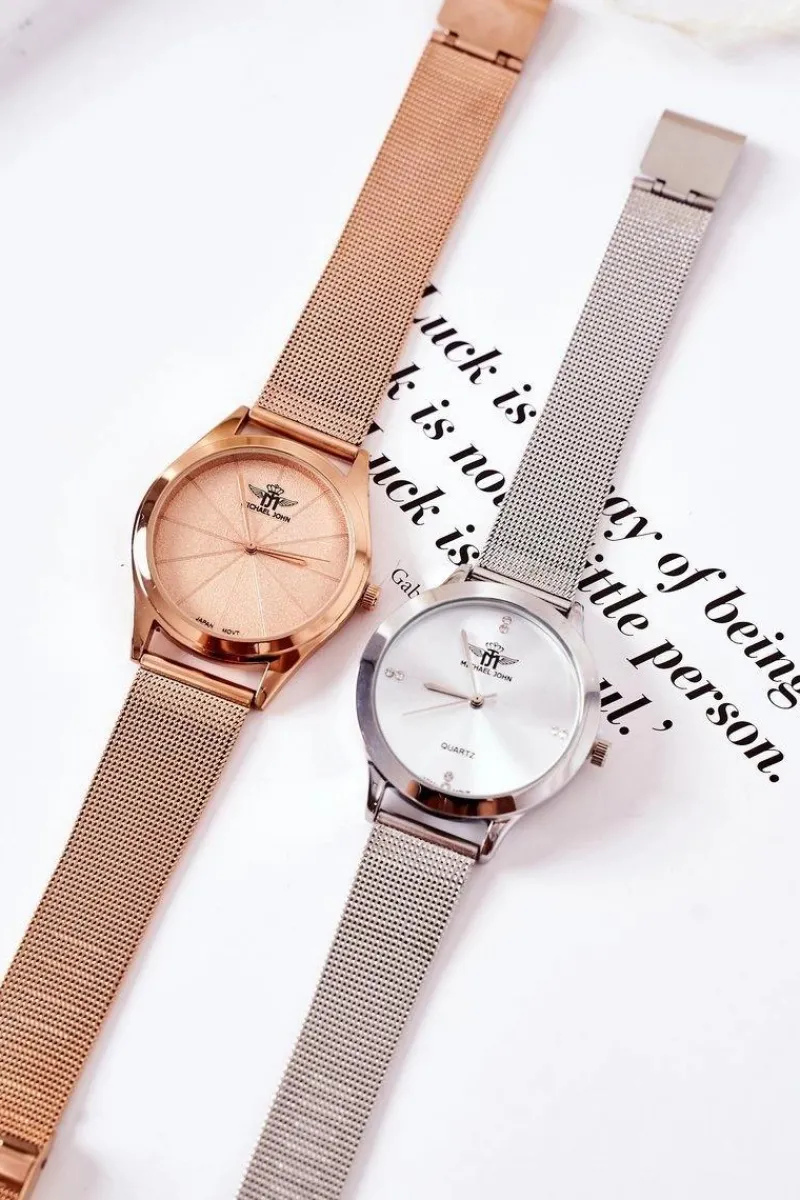 Hot Zegarek Na Bransolecie Mesh Różowe Złoto Zegarki