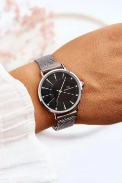 Zegarki>Giorgio&Dario Zegarek Na Bransolecie Mesh Srebrno-Czarny