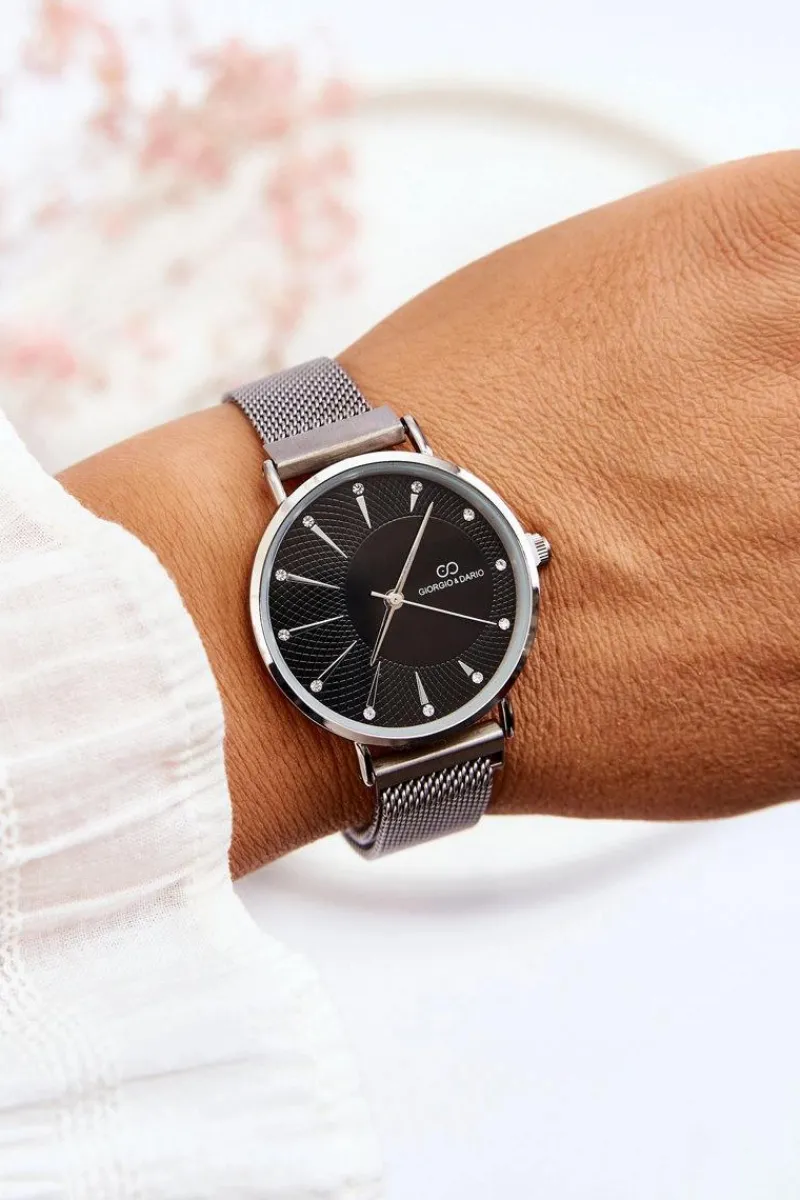 Zegarki>Giorgio&Dario Zegarek Na Bransolecie Mesh Srebrno-Czarny