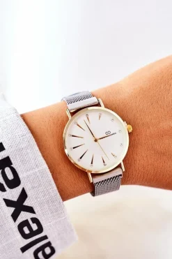 Hot Giorgio&Dario Zegarek Na Bransolecie Mesh Srebrno-Złoty