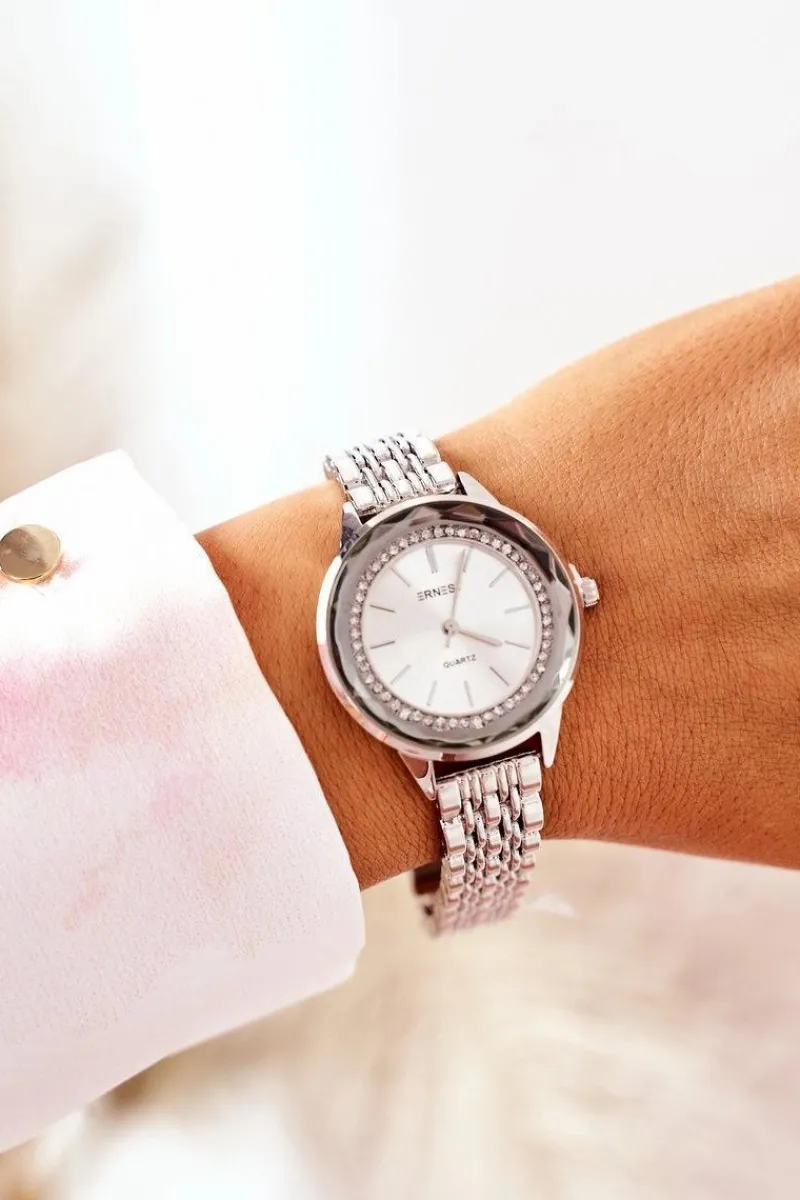 Outlet Zegarek Na Bransolecie Z Cyrkoniami Srebrny Zegarki