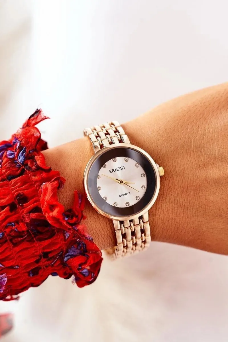 Outlet Zegarek Na Bransolecie Z Cyrkoniami Złoty Zegarki