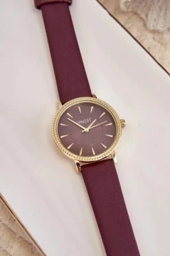 Zegarki></noscript>Ernest Zegarek Na Eko Skórzanym Pasku Bez Niklu Fioletowy E62155D