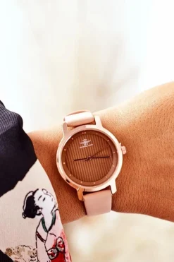 Zegarki>Michael John Zegarek Na Skórzanym Pasku Nude