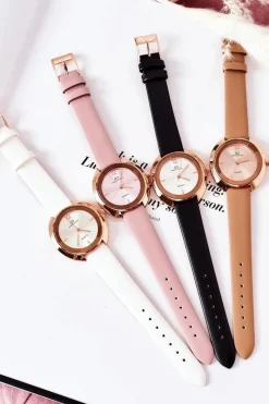 Outlet Giorgio&Dario Zegarek Na Skórzanym Pasku Biały