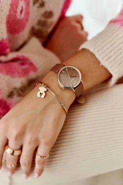 Clearance Ernest Zegarek Na Skórzanym Pasku Bez Niklu Brązowy