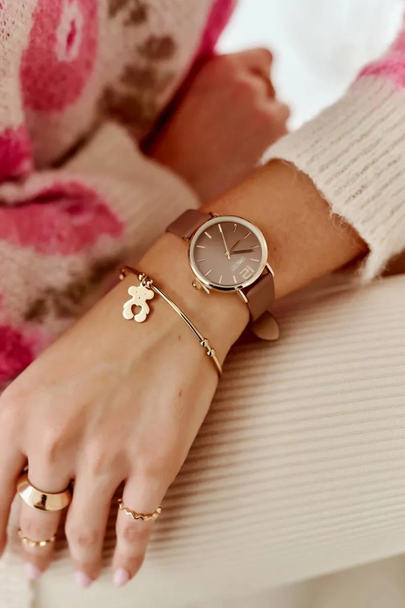 Clearance Ernest Zegarek Na Skórzanym Pasku Bez Niklu Brązowy