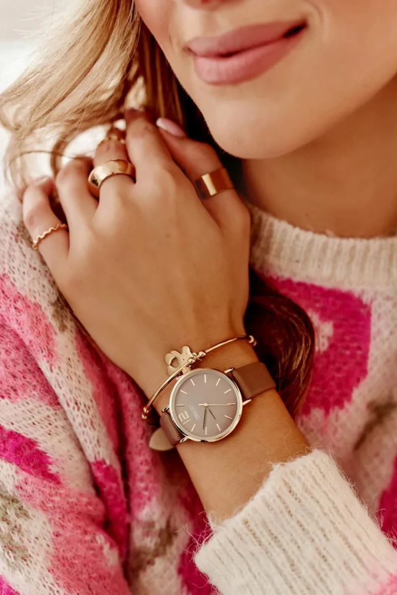 Clearance Ernest Zegarek Na Skórzanym Pasku Bez Niklu Brązowy