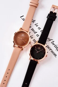 Zegarki></noscript>Michael John Zegarek Na Skórzanym Pasku Czarny