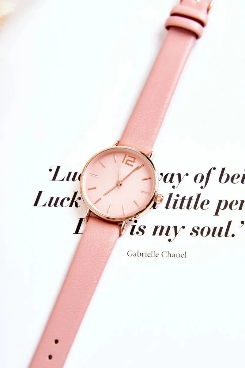 Online Ernest Zegarek Na Skórzanym Pasku Bez Niklu Jasnoróżowy