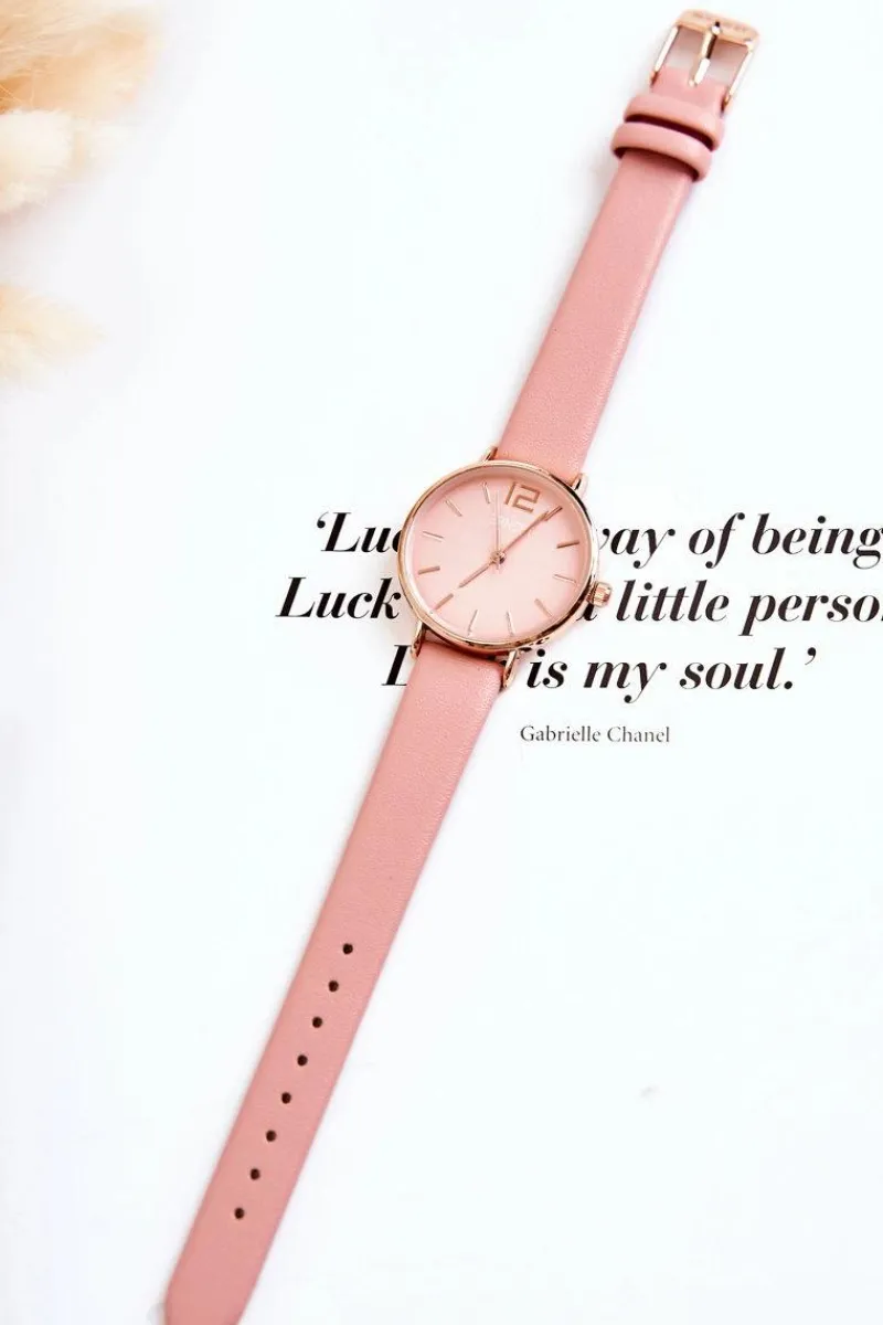 Online Ernest Zegarek Na Skórzanym Pasku Bez Niklu Jasnoróżowy