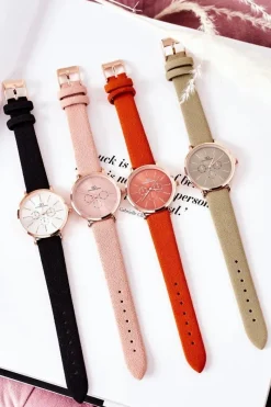 Giorgio&Dario Zegarek Na Skórzanym Pasku Pomarańczowy