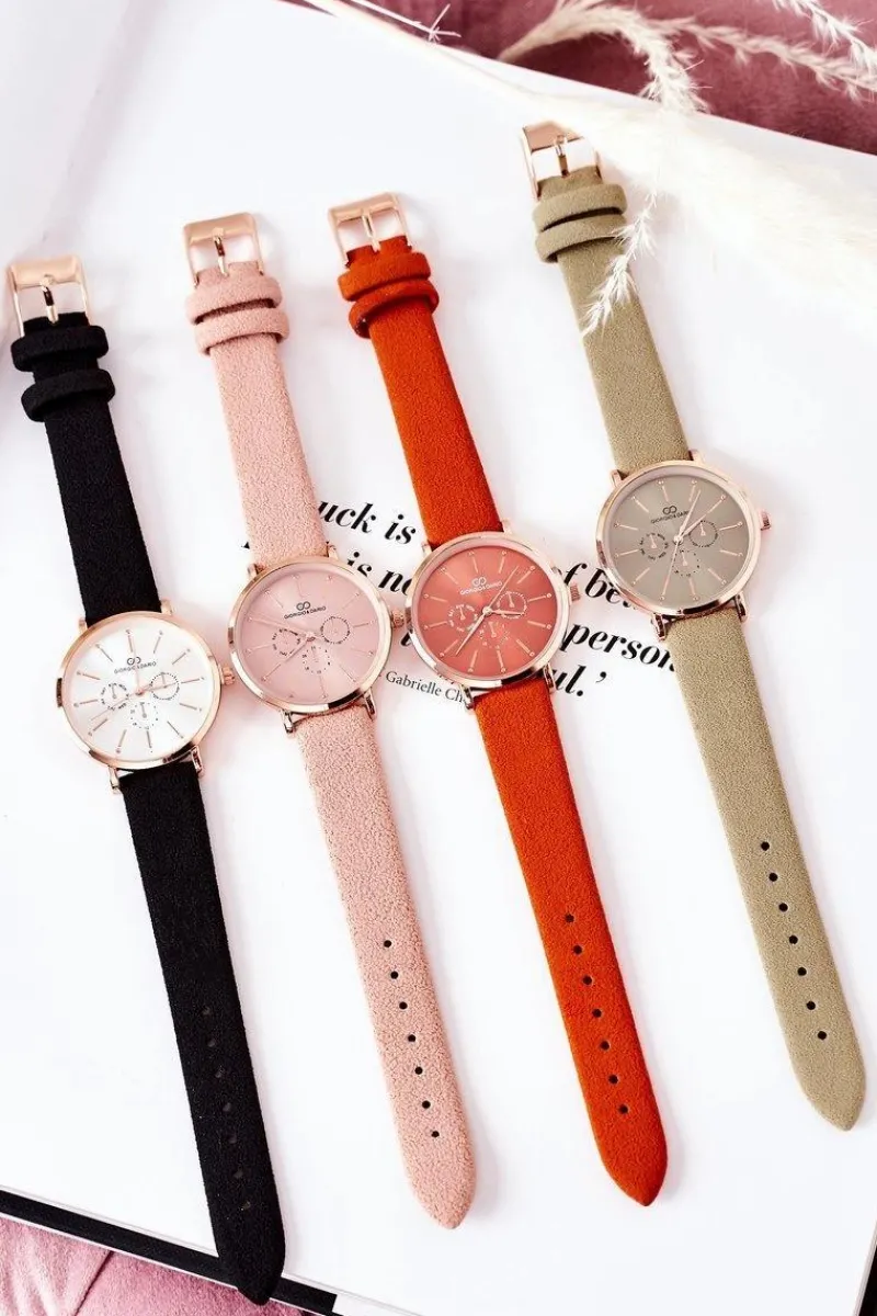 Discount Zegarek Na Skórzanym Pasku Czarny Zegarki