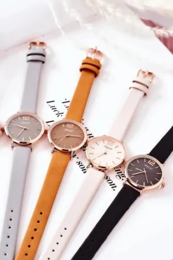 Zegarki></noscript>Ernest Zegarek Na Skórzanym Pasku Bez Niklu Beżowy