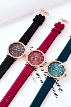 Sale Ernest Zegarek Na Skórzanym Pasku Bez Niklu Czarny