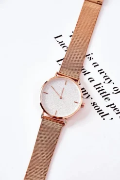 Zegarki>Michael John Zegarek Z Brokatową Tarczą Różowe Złoto