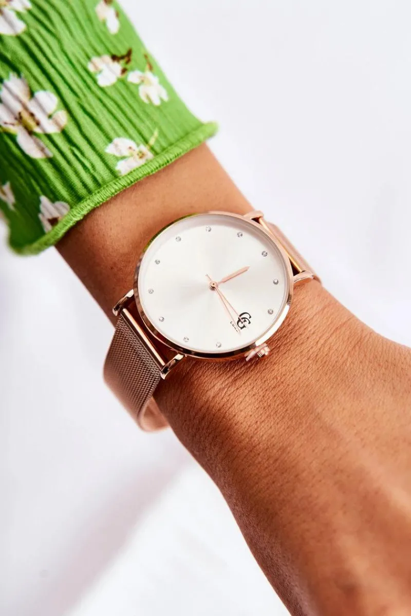 Discount GG Luxe Zegarek Z Dużą Tarczą Różowe Złoto