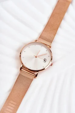 Discount GG Luxe Zegarek Z Dużą Tarczą Różowe Złoto