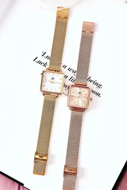 Zegarki>Michael John Zegarek Z Kwadratową Tarczą Różowe Złoto