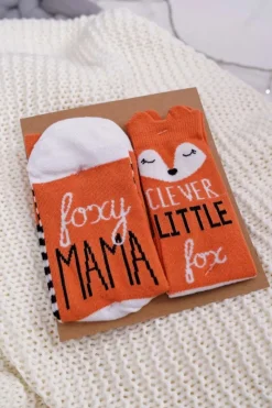 Hot Boto Zestaw Damskich i Dziecięcych Skarpetek Soxo Foxy Mama Clever Little Fox