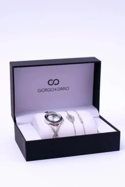 Outlet Zestaw Giorgio Dario Srebrny Zegarek Dwie Bransolety Zegarki