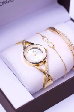 Best Zestaw Giorgio Dario Złoty Zegarek Bransoletki Zegarki