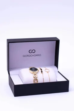 Hot Zestaw Giorgio Dario Złoty Zegarek Dwie Bransolety Zegarki
