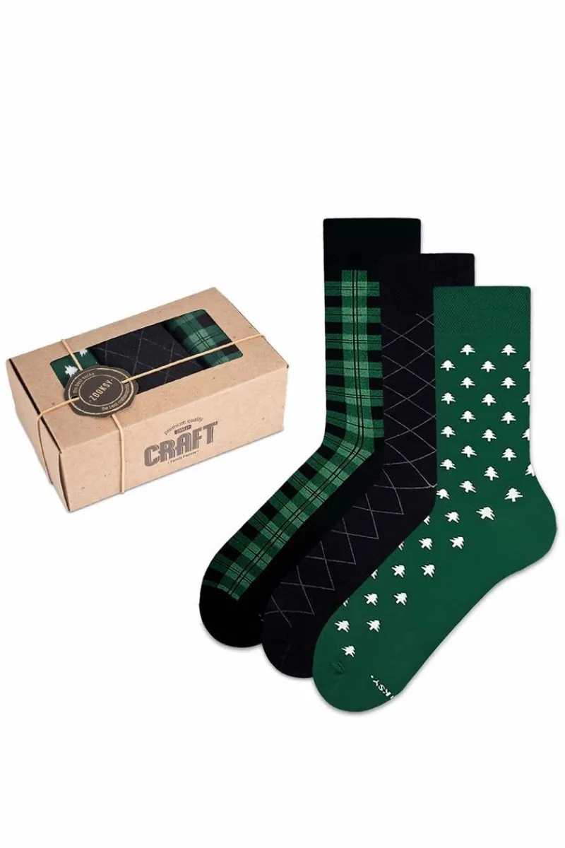 Sale Zestaw Klasycznych Skarpetek Zooksy Craft Leśny Mech Skarpetki|Skarpetki