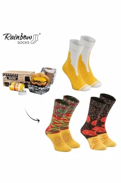 New Zestaw Skarpetki Food Truck Socks Box Piwo Burger 3 Pary Skarpetki|Skarpetki