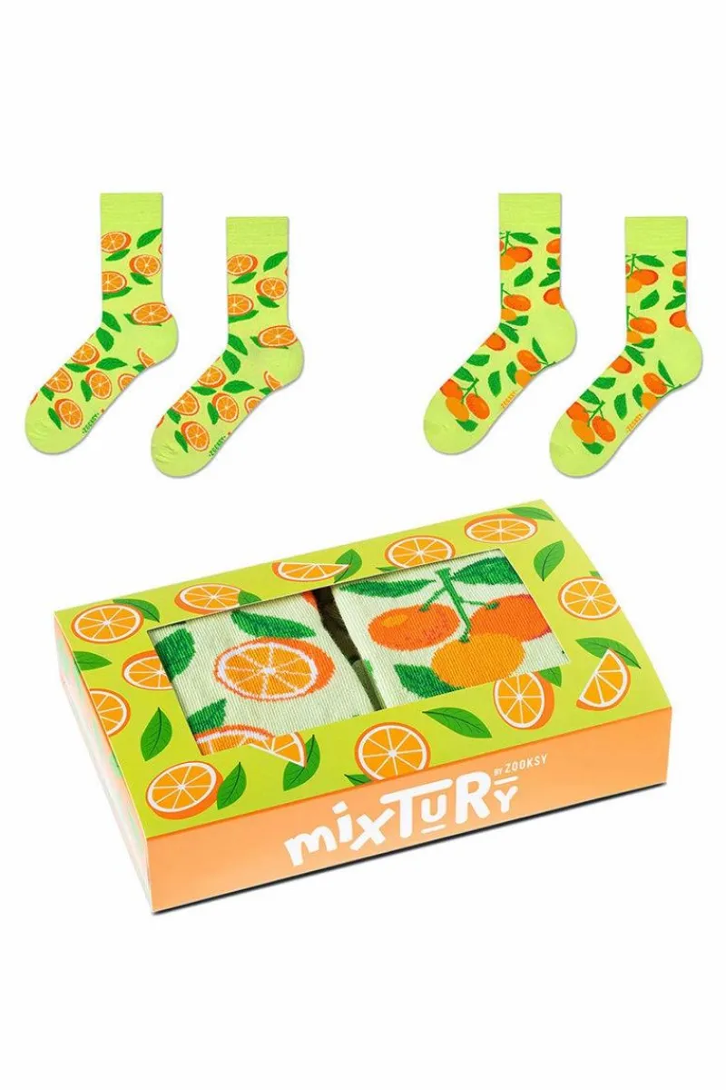 Discount Zestaw Skarpetki Zooksy mixTURY Pomarańcze 2 Pary Skarpetki|Skarpetki