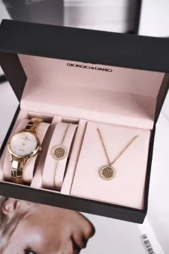Zegarki|Bransoletki>Giorgio&Dario Zestaw Zegarek Bransoletka Naszyjnik Złoty Coin