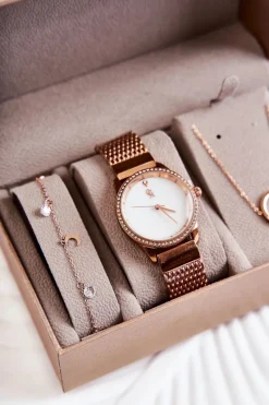 Sale Zestaw Zegarek I Biżuteria GG Luxe Różowe Złoto Zegarki|Bransoletki
