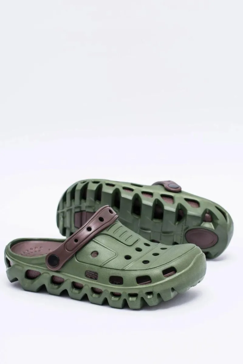 Klapki Męskie Klasyczne>Boto Zielone Męskie Ogrodowe Lekkie Klapki Kroksy Eva